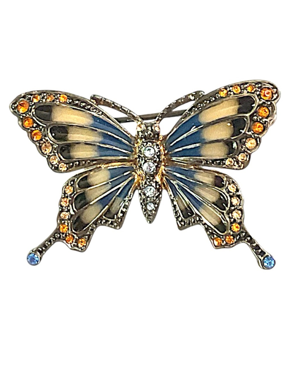 Vintage Monet Rhinestone Butterfly Brooch